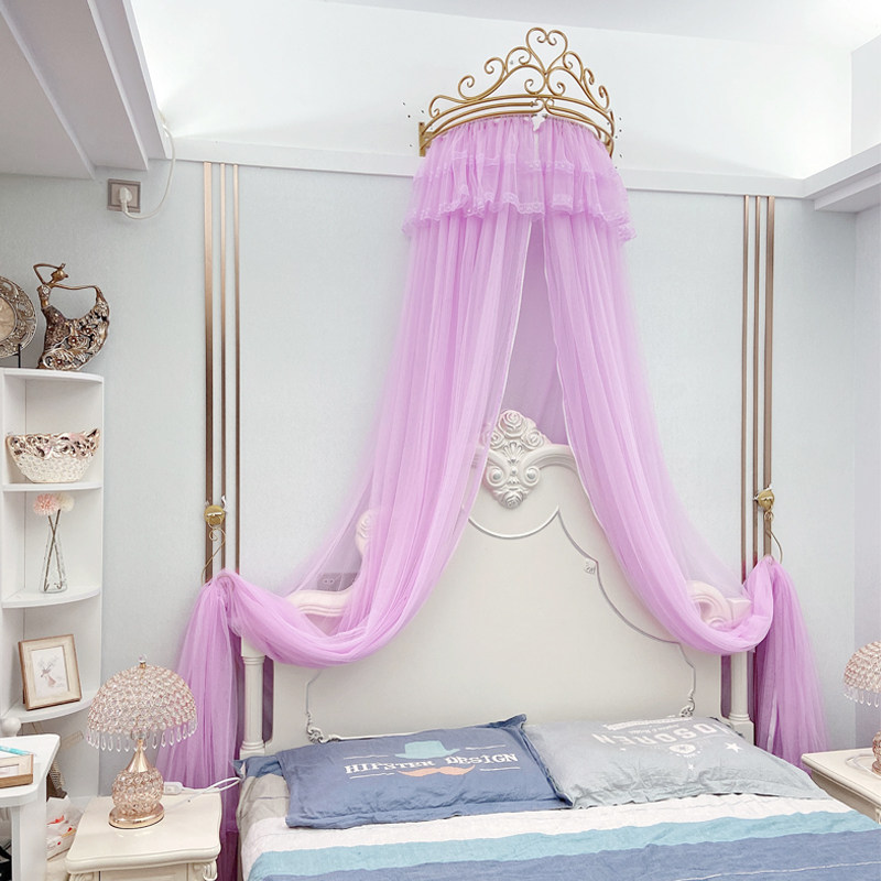 Bed Mantle Headboard Veil Princess Wind Small Clear Lace Curtains Yarn Curtain Yarn Tent Beauty Brief Nordic Bed Curtain Household Mosquito Net