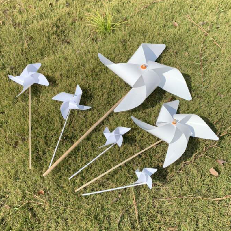 White windmill outdoor decoration rotating thick plastic windmill children's toy stage photography small windmill props