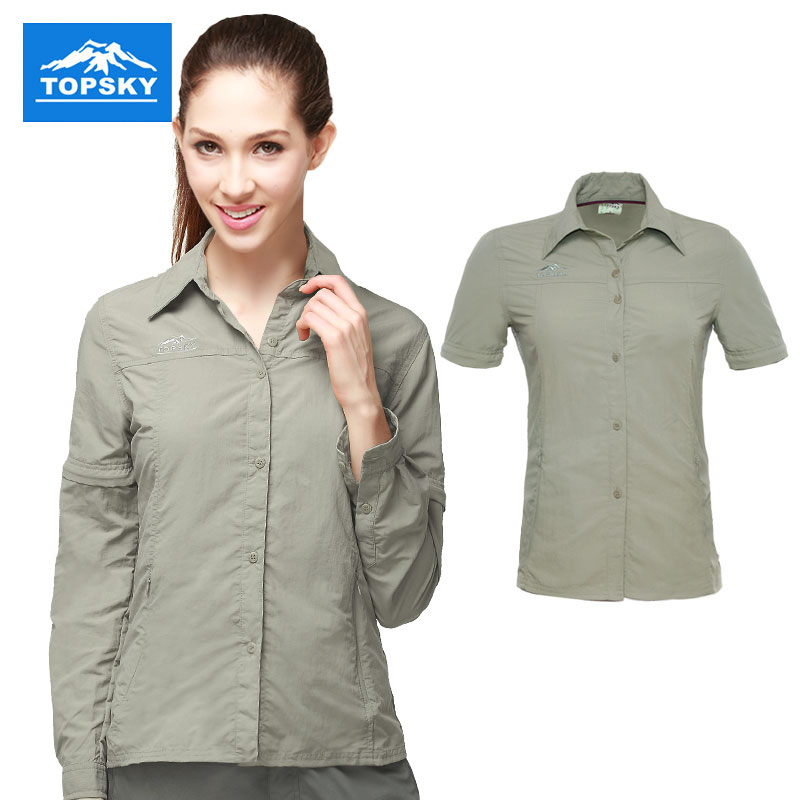 Topsky Far Spring - summer men and women's outdoor speed dry shirt can be removed from the fast - dry shirt