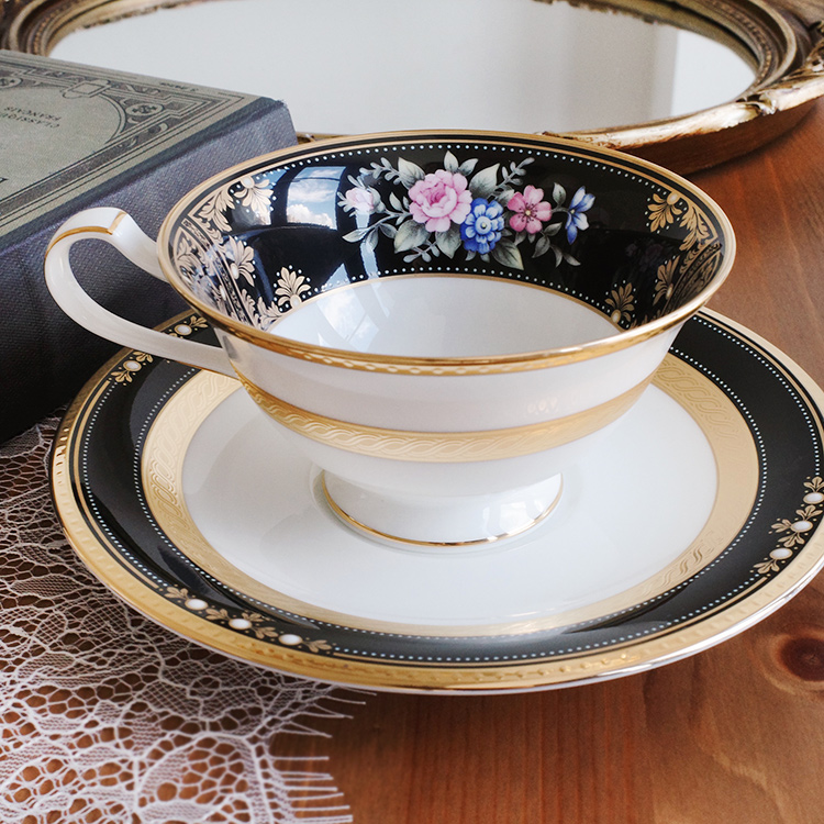 Spot noritake is made in Japan EVENINGMAJESTY bone china black tea cup saucer gift box English tea cup