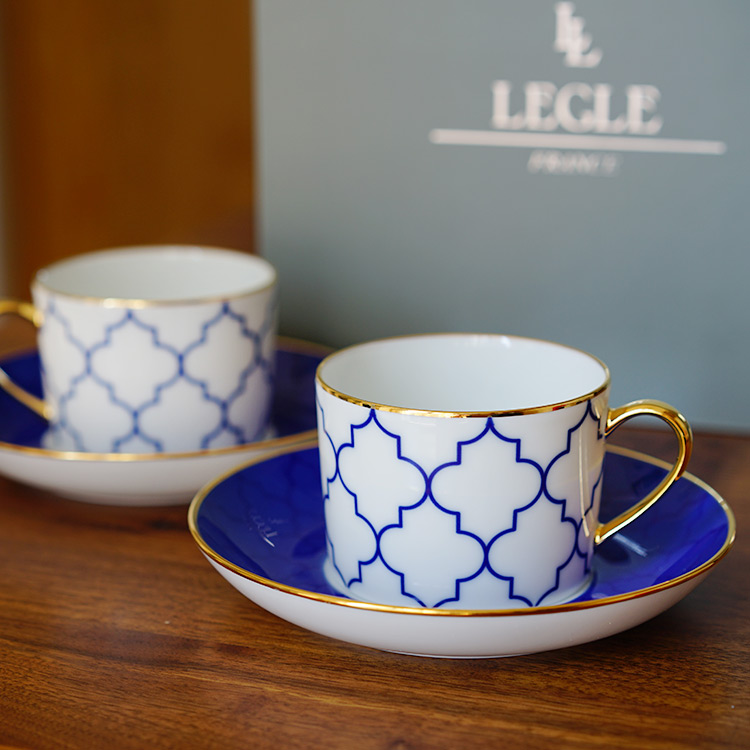 LEggle FRANCE France Lifix four-petal flower ceramic Phnom Penh black tea cup Saucer Espresso coffee cup gift box