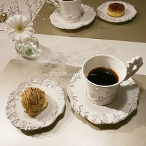 Spot Italian Elios Myflower lace embossed bright white glaze Coffee cup Saucer Teapot Teacup Saucer European style