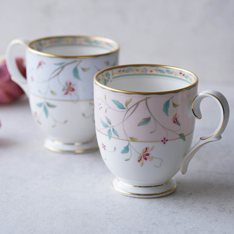 Spot Japan Imports Noritake then Wu Flower More Yarn Bone Porcelain Mark Glass lovers to cup quality gift boxes