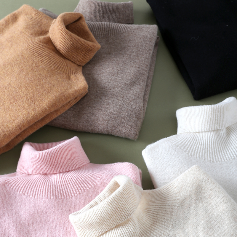 2024 New Style 100% Wool Slim-Fit Spring and Autumn High-Neck Turtleneck Knit Pullover Women's Thick Sweater 2024 New Style 100% Wool Slim-Fit Spring and Autumn High-Neck Turtleneck Knit Pullover Women's Thick Sweater