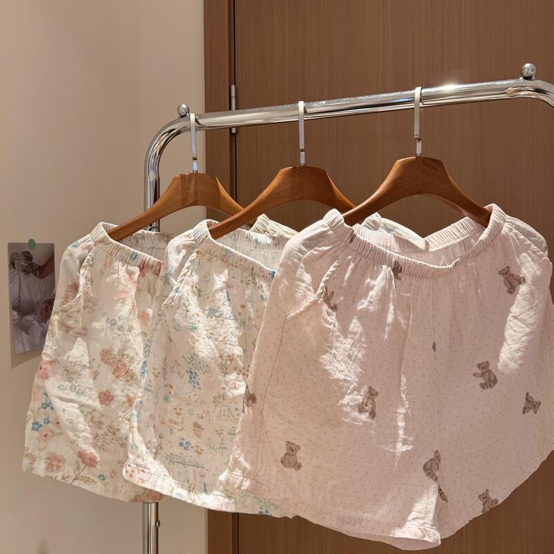 Shorts! New Style All-Cotton Double-Layer Gauze Cute Loose Printed Pajama Shorts That Can Be Worn Outside as Home Shorts Shorts! New Style All-Cotton Double-Layer Gauze Cute Loose Printed Pajama Shorts That Can Be Worn Outside as Home Shorts