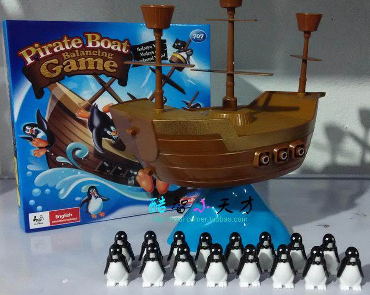 Children's Puzzle Tabletop Game Parenting Interactive Toy Sea Pirate Ship Balance Game Small Penguin Balance Game