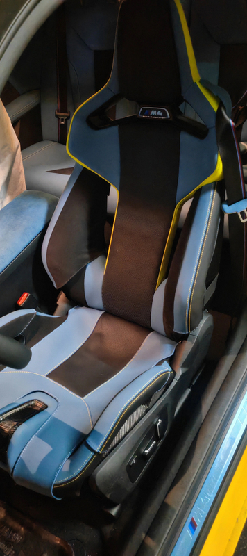 Bmw G8Xm2M3M4 Carbon Fiber Bucket Seat Side Lumbar Support Protective Cover High-Quality Cowhide Non-Destructive Installation