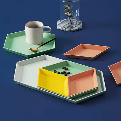 Geometric creative Nordic fruit tray tray Living room desktop simple modern household snacks dried fruit snack storage tray