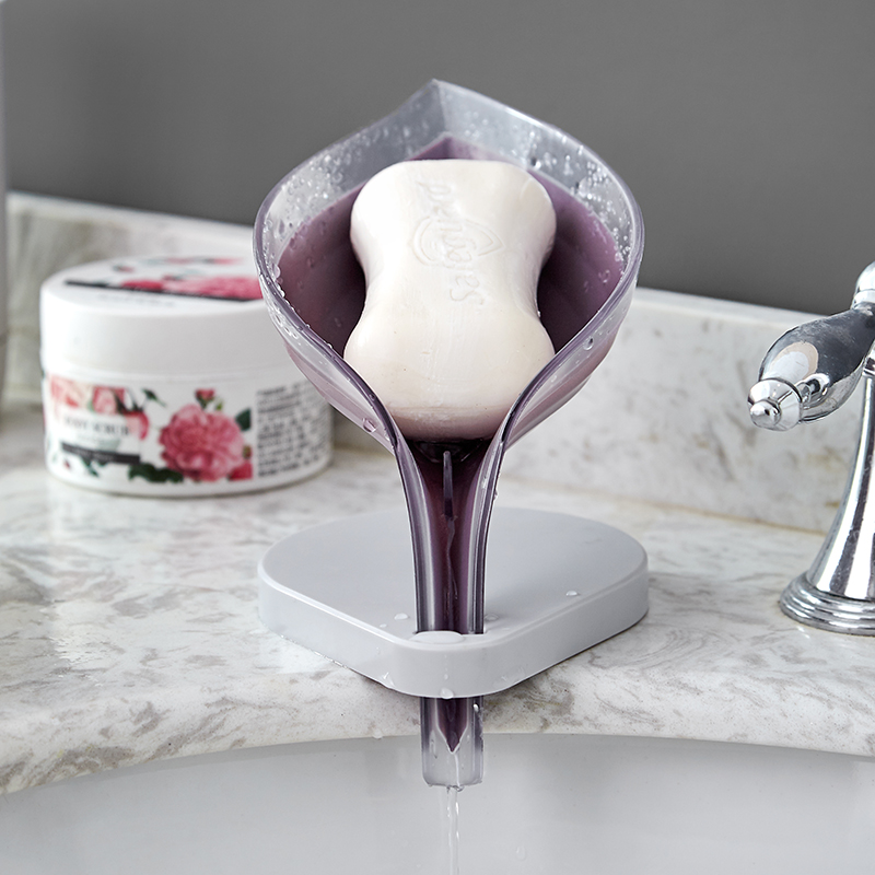 Creative leaf soap box bathroom punch-free sucker soap box rack powder room drain laundry soap box rack