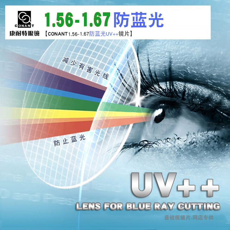 Connect UV Blu-ray Myopia Lens Aspherical Light Discoloration With Glasses 1 60 1 67 1 74