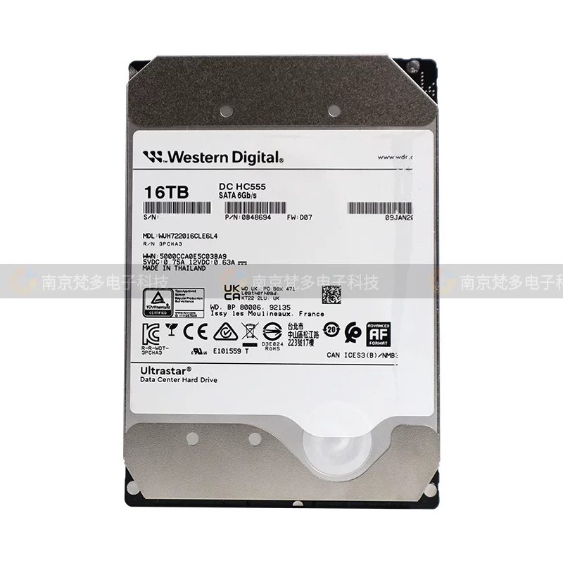 WD/西部数据 WUH722016CLE6L4 HC550 HC555 16T SATA Enterprise Helium Hard Drive