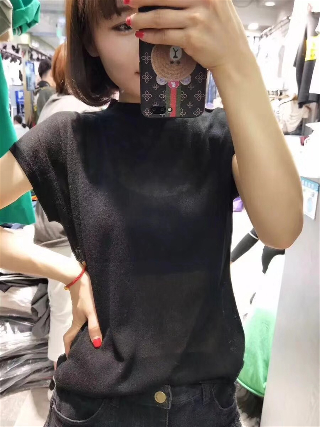 Trạm châu âu 2018 mùa hè mới lỏng nửa tay áo sọc phần mỏng băng lụa áo len nữ ngắn tay áo T-Shirt t triều áo kiểu nữ đẹp tuổi 40