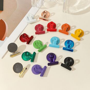 Magnetic clip shelf sign material card