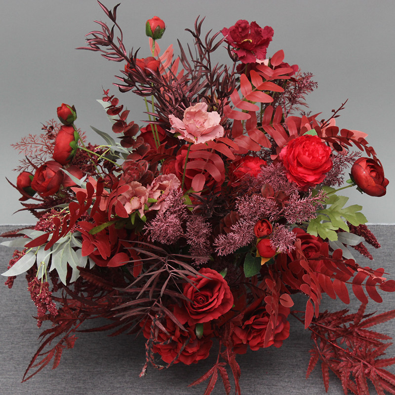 2020 new autumn coloration path Flower Pots Floral Floral Floral Wedding Hall Finished Flowers Dot floral bouquet with floral bouquet