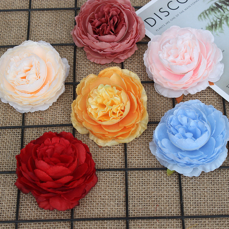 Ocean Peony Flower Head Embroidered Ball Rose Wedding Hall Decoration Flower Wedding Hall Decoration Flower Platoon Flower flower material to send flower pole