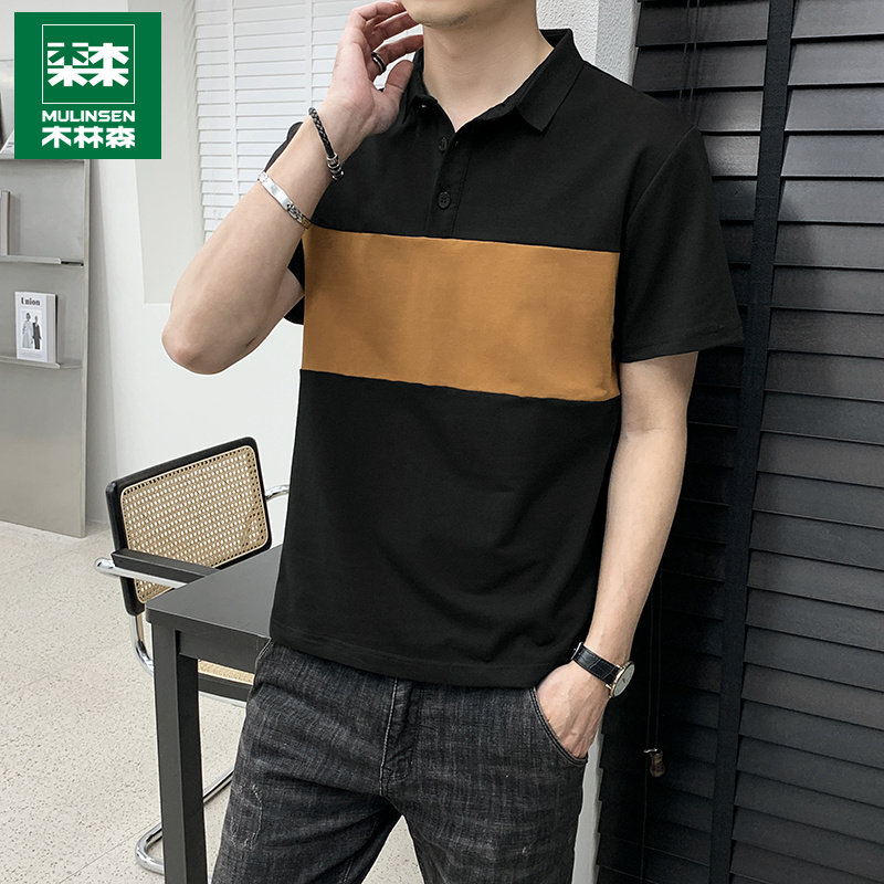 Mulinsen men's short-sleeved polo shirt men's lapel T-shirt Korean version trend summer half-sleeve thin high-end upper dress