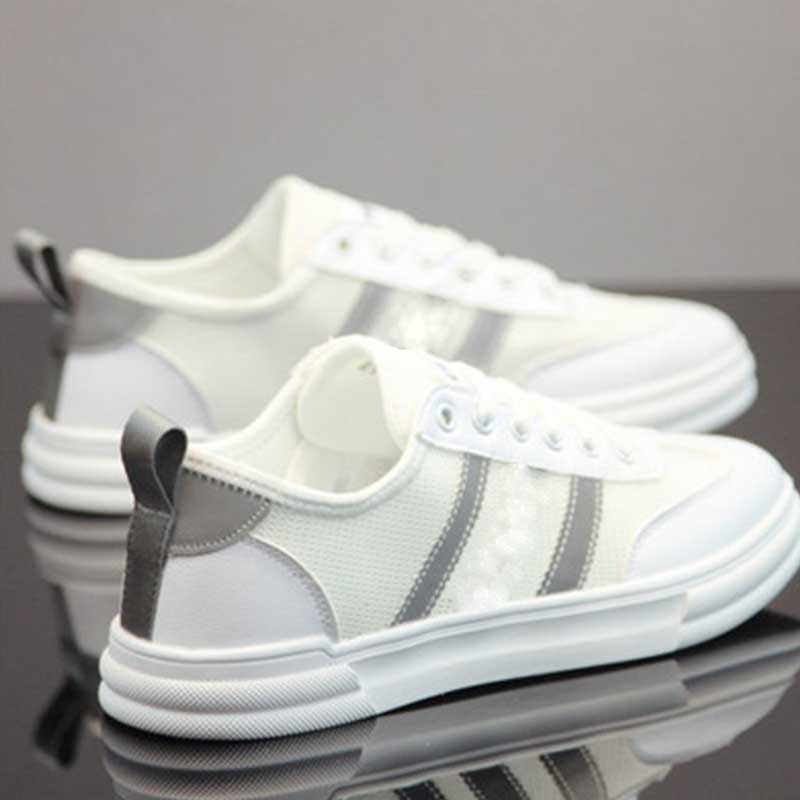 Hong Kong Tide Card 2022 New Summer Net Face Breathable Slip-Board Shoes 100 Hitch Men Casual Shoes Little White Shoes Men's Wave Shoes