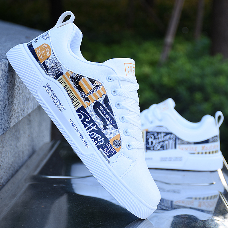 Hong Kong boomers 2020 new men's shoes Han version 100 hitch a personality camouflak buttery Shoe Street Handsome Casual Shoes Subboard Shoes