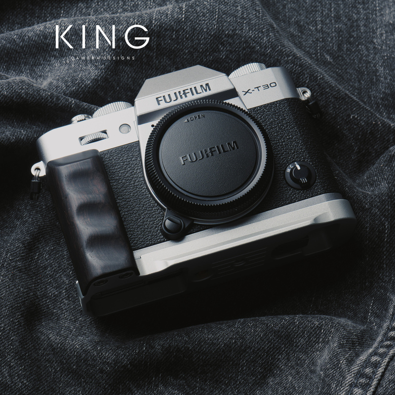 [Fleece Backing] Fuji X-T30 Third-Generation Camera Wooden Grip Aluminum Alloy Base Universal Arca Quick Release