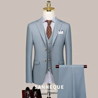 20102 Cream Blue (костюм + жилет + брюки)