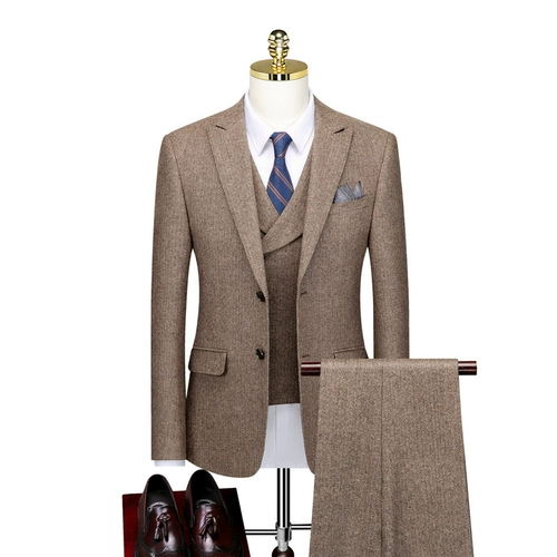 Мужской шерстяной классический костюм, ретро пиджак классического кроя, платье, в корейском стиле, делается под заказ