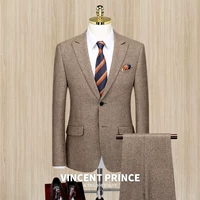 2090-1 теплый коричневый набор с двумя частями (костюм + брюки)