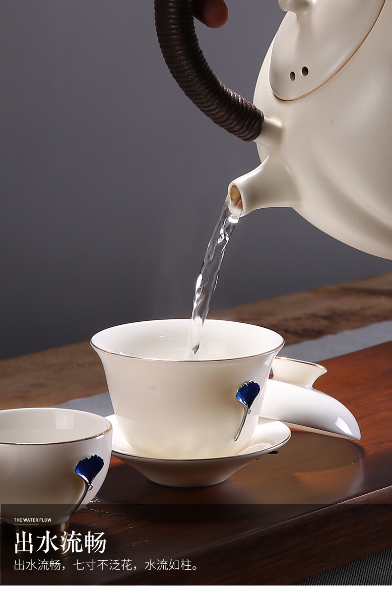Electric TaoLu boiled tea, open the slice white clay soda glaze ceramic POTS pumpkin pot kettle health ceramic tea stove teapot