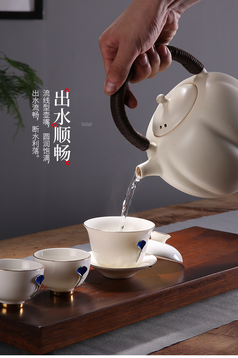 Electric TaoLu boiled tea, open the slice white clay soda glaze ceramic POTS pumpkin pot kettle health ceramic tea stove teapot