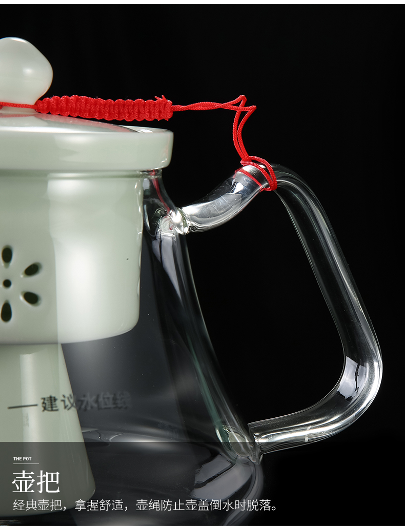 Electric TaoLu boiled tea steam ceramic tea pot of black tea glass teapot small miniature tea stove