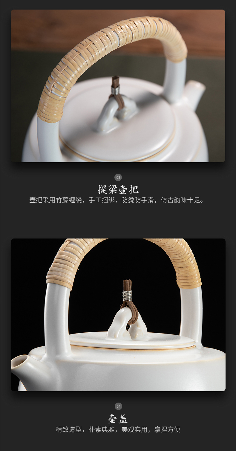 Tea stove electric TaoLu boiled Tea stove suit make Tea kettle home cooked this teapot to open the slice soda glaze ceramic POTS of Tea