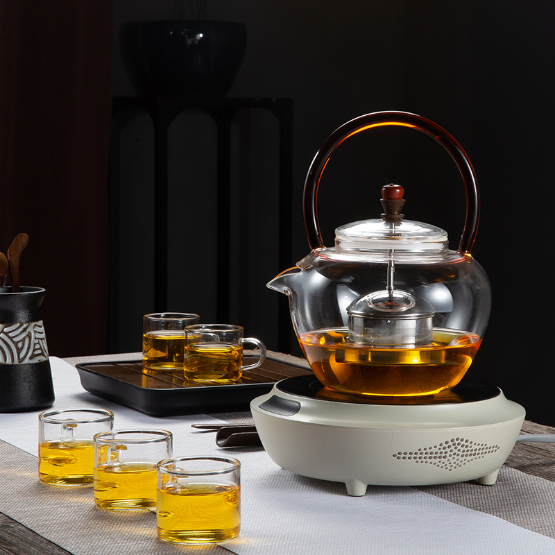 Electric TaoLu boiled tea, transparent glass, high - temperature heating filtering to burn the teapot tea boiled tea, small tea stove cooking