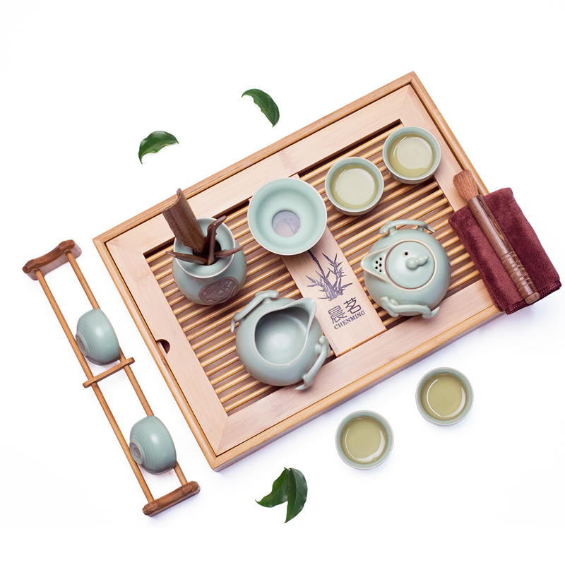 Morning tea set your up ceramic tea set suit household kung fu tea tray lid bowl tea sea) tea cups