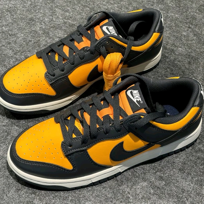 Authentic Nike Men's Shoes Dunk Low Black and Yellow Lightweight Versatile Low-Top Casual Sports Sneakers Hf5441-700