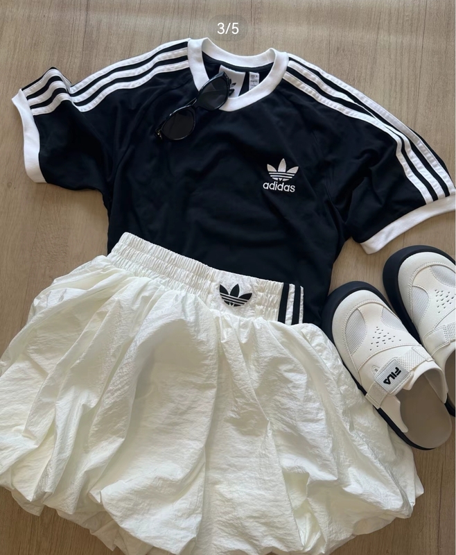 Adidas Originals Clover Unisex Sports Casual Short-Sleeved Skirt Gn3495 Kd8123