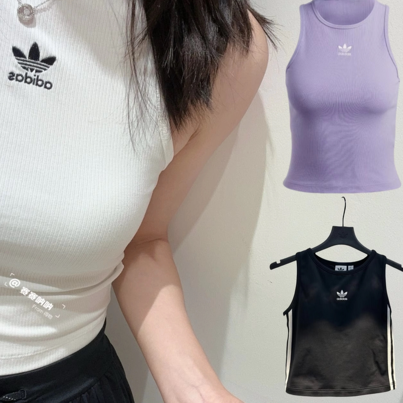 Adidas Logo Round Neck Ribbed Sports Camisole Ib9110 Ib9111 Ib9112