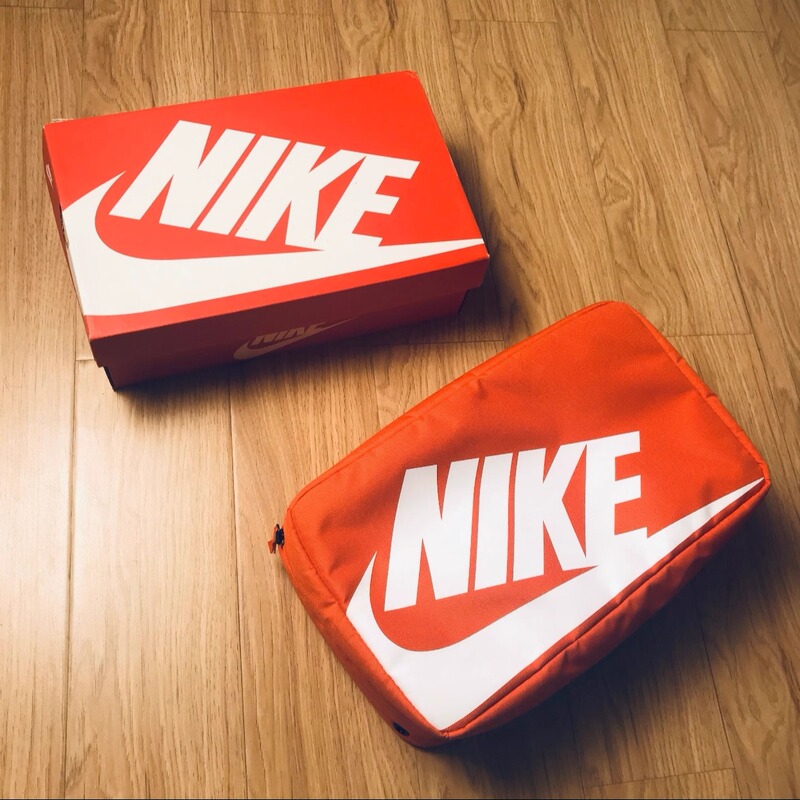 Nike Casual Color-Blocked Large Logo Zipper Closure Orange-Red Shoe Box Handbag Ba6149-810