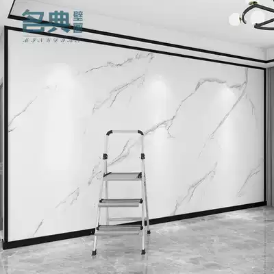 Marble bamboo wood fiber integrated wallboard TV background wall customized quick installation light luxury wall panel seamless highlight