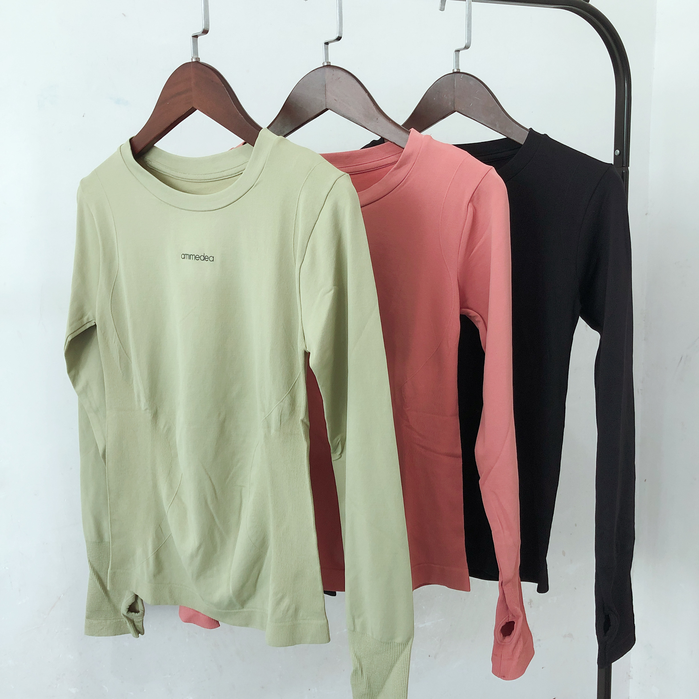 Spring and autumn fitness clothes women's long-sleeved sports tops high elastic thin running dance quick-drying T-shirt tight yoga clothes