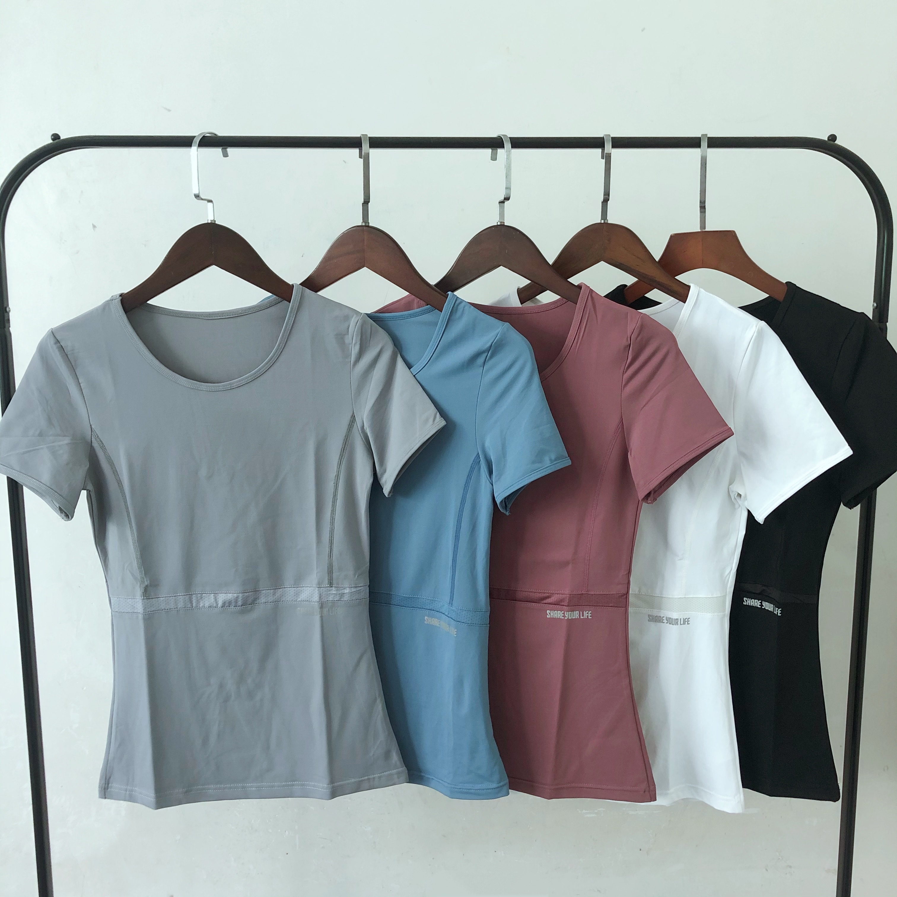 Air-conditioning clothes cool and cool slim breathable quick-drying T-shirt women's short-sleeved outdoor sports running yoga fitness clothes summer