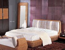 Weaving master South American narcissus rattan furniture 1 5 meters 1 8 meters bed wedding bed tatami bed Southeast Asia double bed