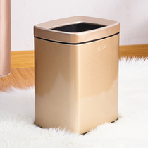 New GNF stainless steel square trash can household 12 liters hotel bedroom living room 10L bathroom 6 liters without cover