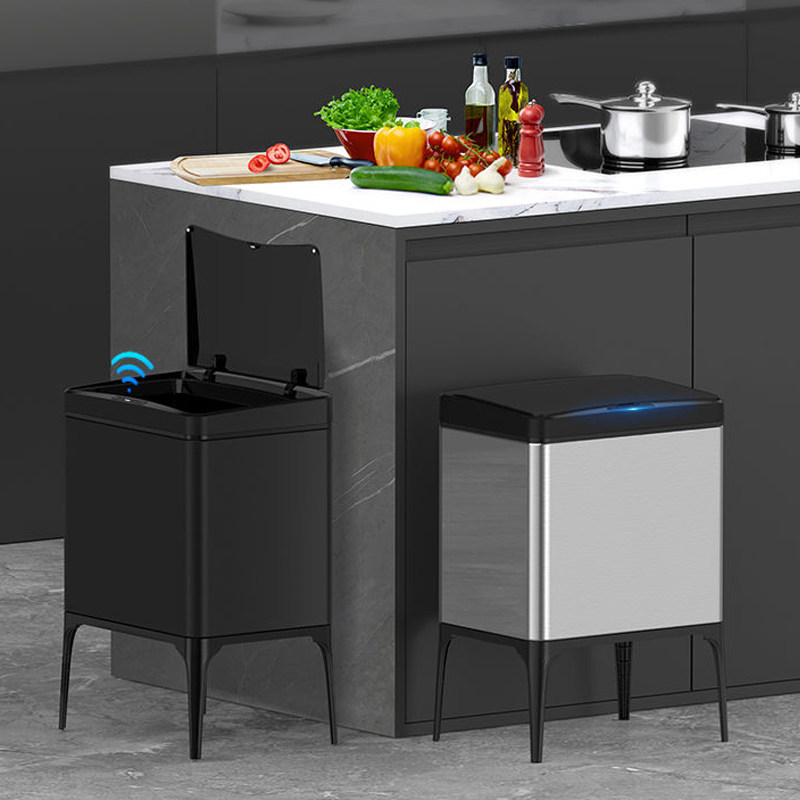 New stainless steel smart sensor trash can home high-foot 22 liters large-capacity kitchen living room office mute