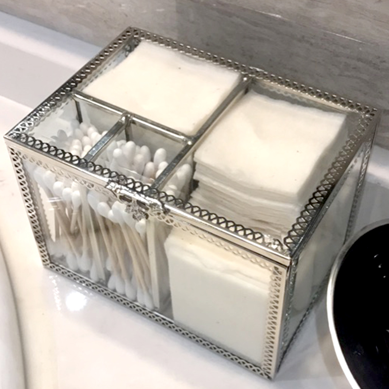Acrylic cotton stick box Cosmetic Containing Box Cotton Stick Little Box Transparent Makeup table Desktop Makeup Cotton Containing box