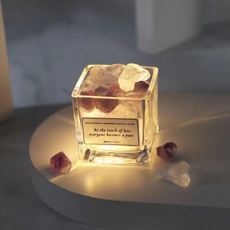 Incense containing tank glass essential oil bottle lasting fragrant girl atmosphere cup expanded fragrant stone degaussed hand strings storage box-Taobao