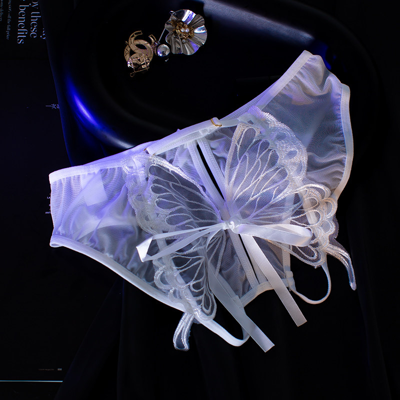 Sexy Lace Trump Hip Pants Free From Breaking Crotch Temptation Butterfly Embroidered Pure Desire Machine Slim With Interest Low Waist Safety Pants