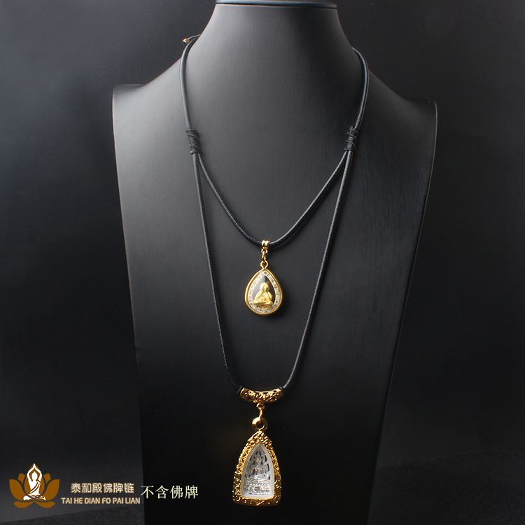 Thai Wax Rope Taihe Temple Leather Rope Buddha Brand Chain Adjustable Length Single Hanging Double Hanging Three Hanging Four Hanging Necklace Hanging Chain