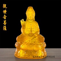 Small resin water glass Buddha statue Guanshiyin Bodhisattva dripping Guanyin home worship living room craft ornaments