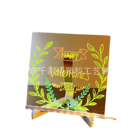 大号diy儿童画画板学生易擦亚克力发光无尘手写益智玩具黑板套装