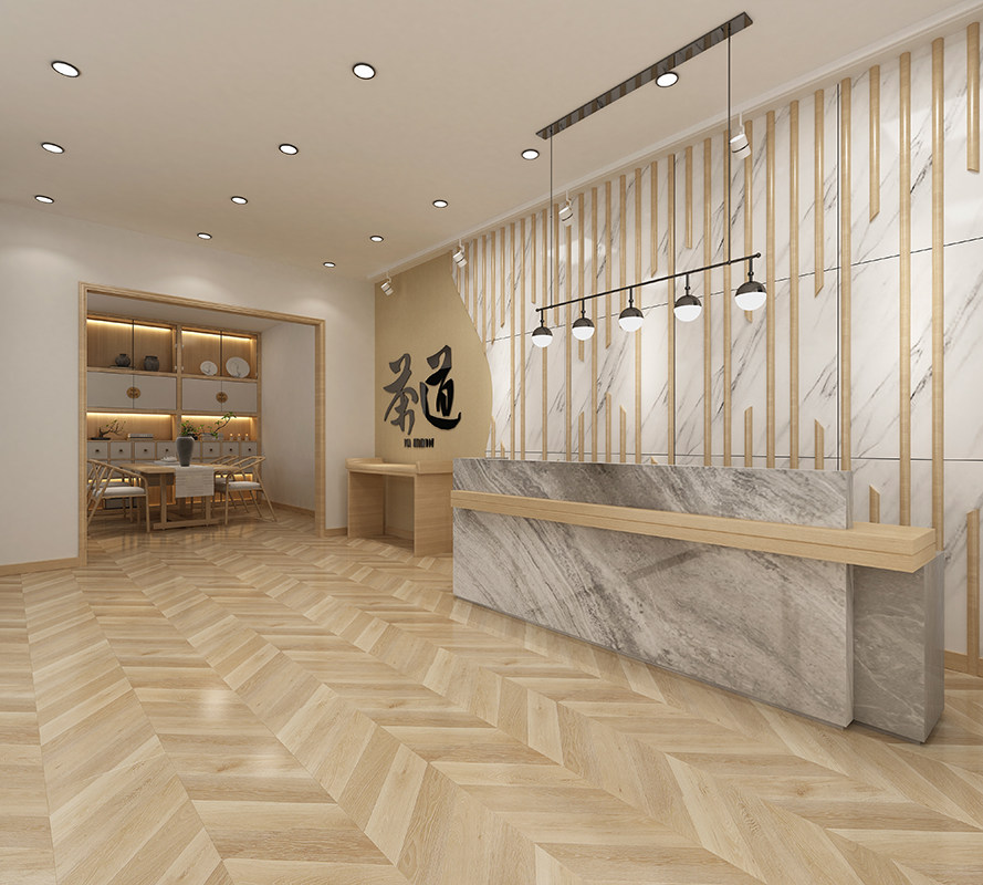 Fishbone herringbone spelling factory direct sales reinforced composite Nordic environmental protection waterproof home clothing store art wooden floor