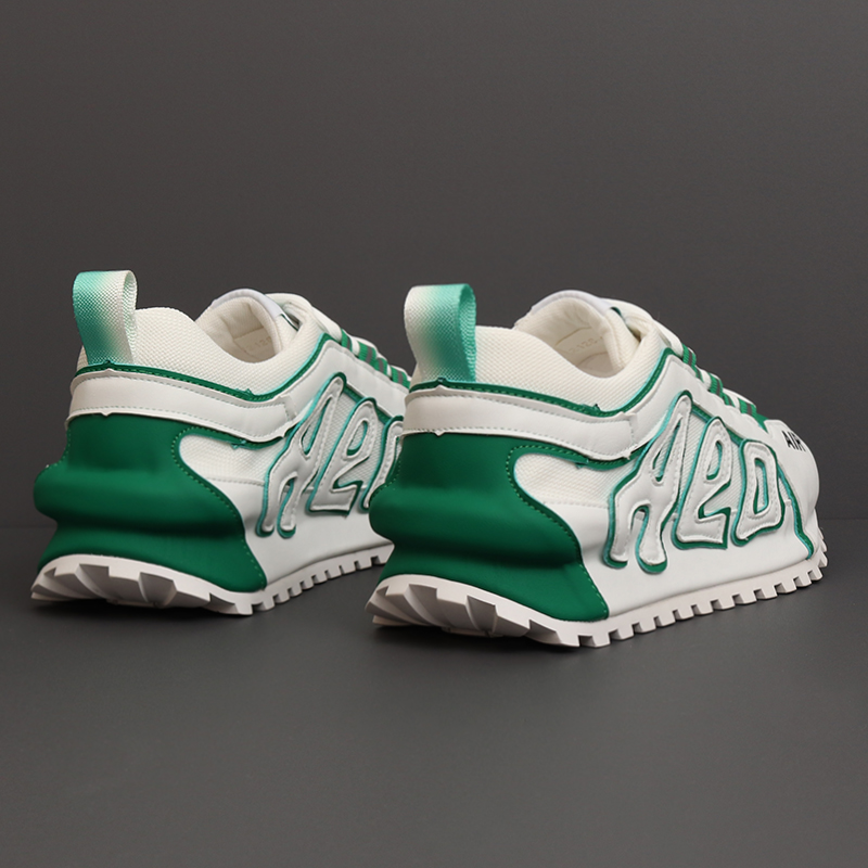 European station men's shoes summer trend mesh breathable Ghan shoes color piece personality increased thick soles and small white shoes